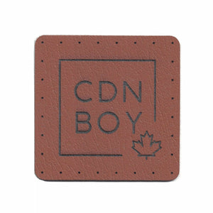 CDN BOY - 1.75 Inch Square Faux Leather Patch