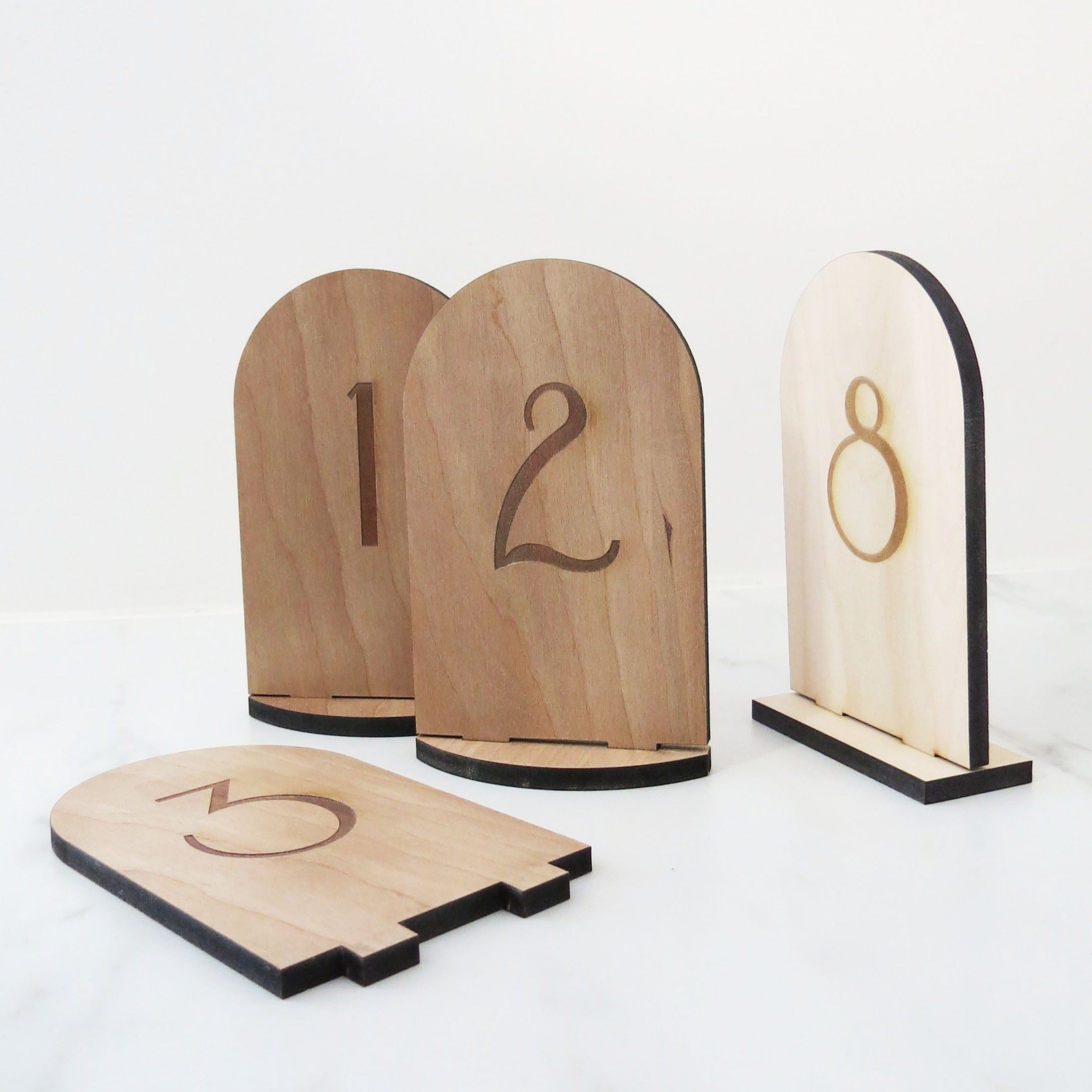3 x 5 - Custom Table Numbers - Maple & Cherry