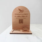 10 x 7.5 - Payment Reader and Card Display with QR Codes (Maple / Cherry / Walnut)