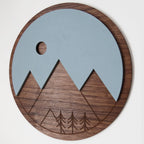 Wall Art - Mountains Walnut - 12"