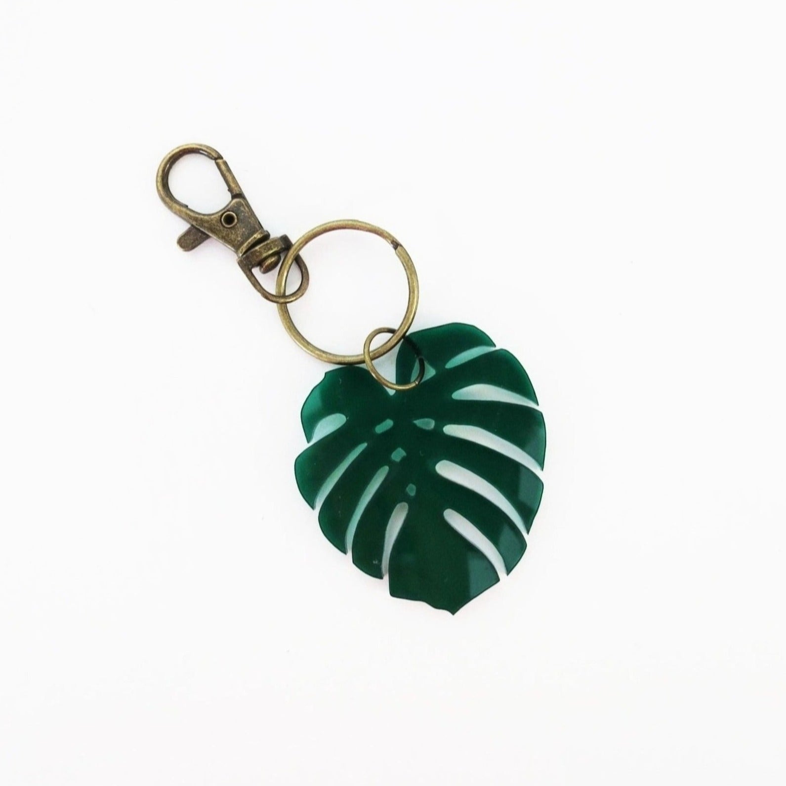 Green Monstera Leaf Charm