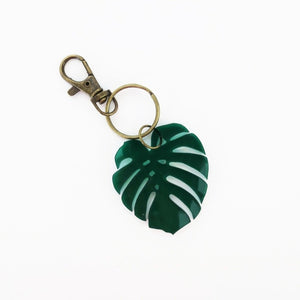 Green Monstera Leaf Charm