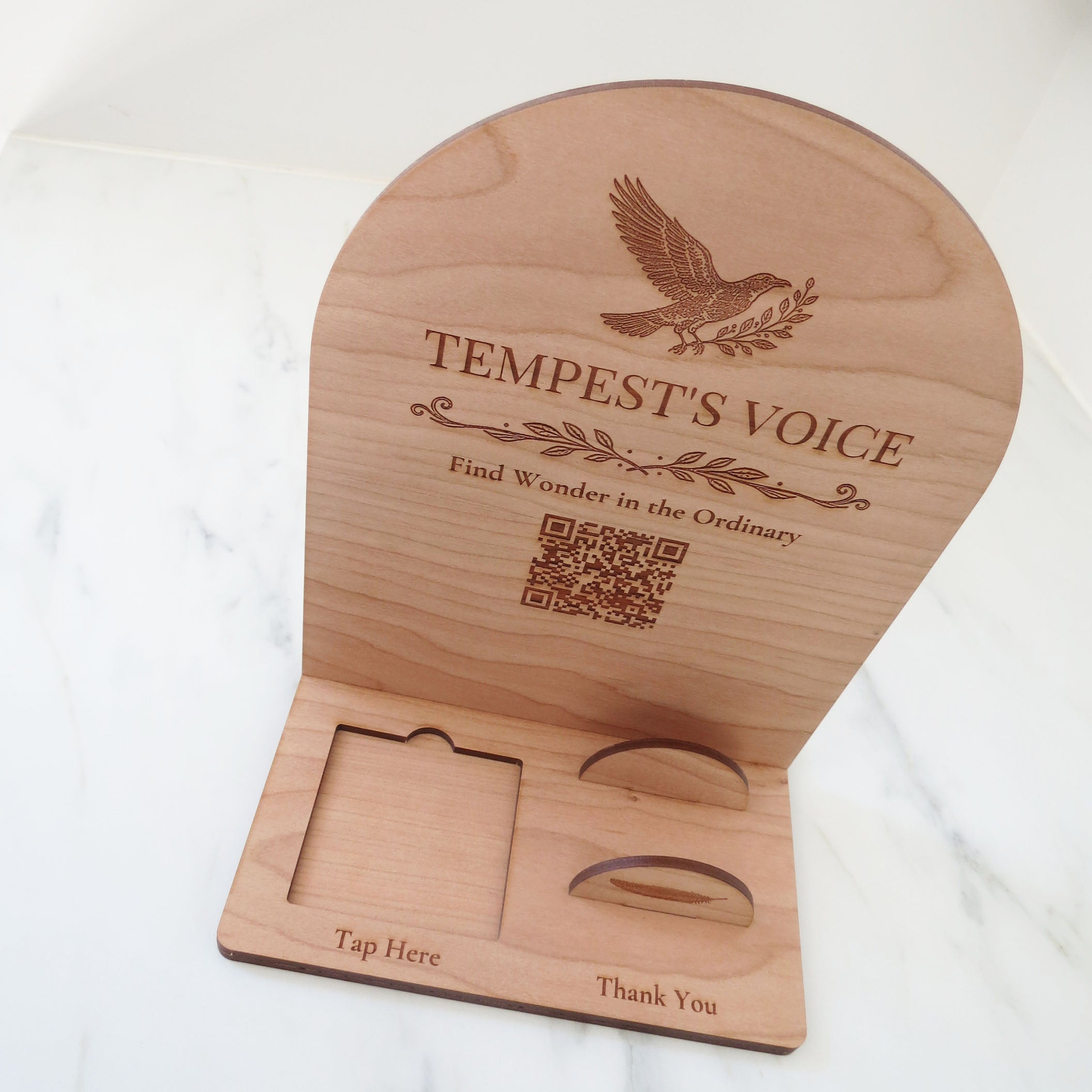 10 x 7.5 - Payment Reader and Card Display with QR Codes (Maple / Cherry / Walnut)
