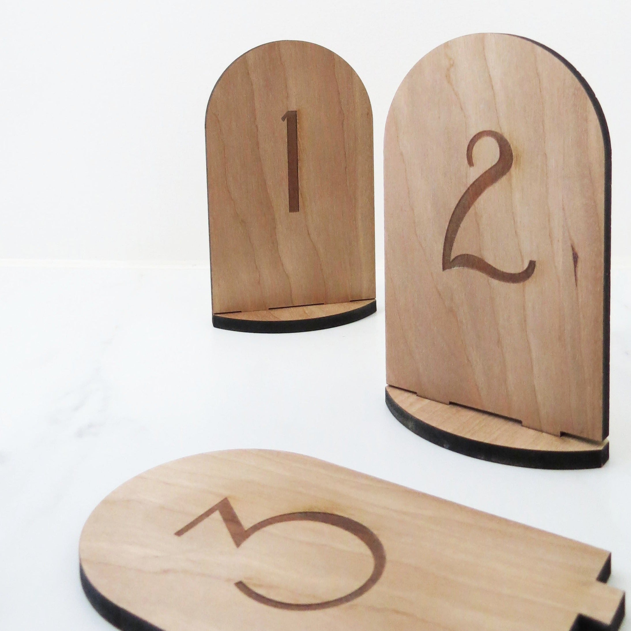 3 x 5 - Custom Table Numbers - Maple & Cherry