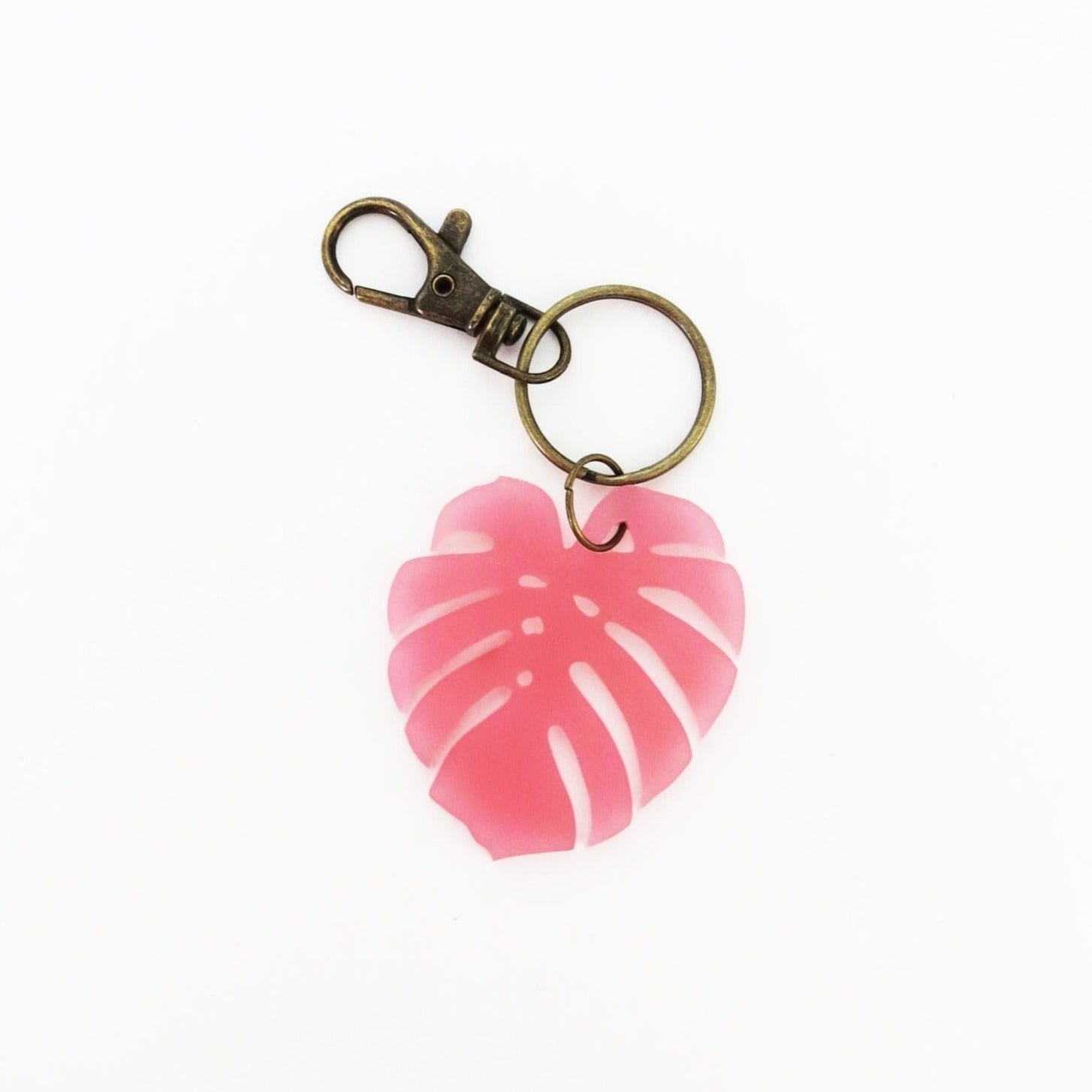 Pink Monstera Leaf Charm