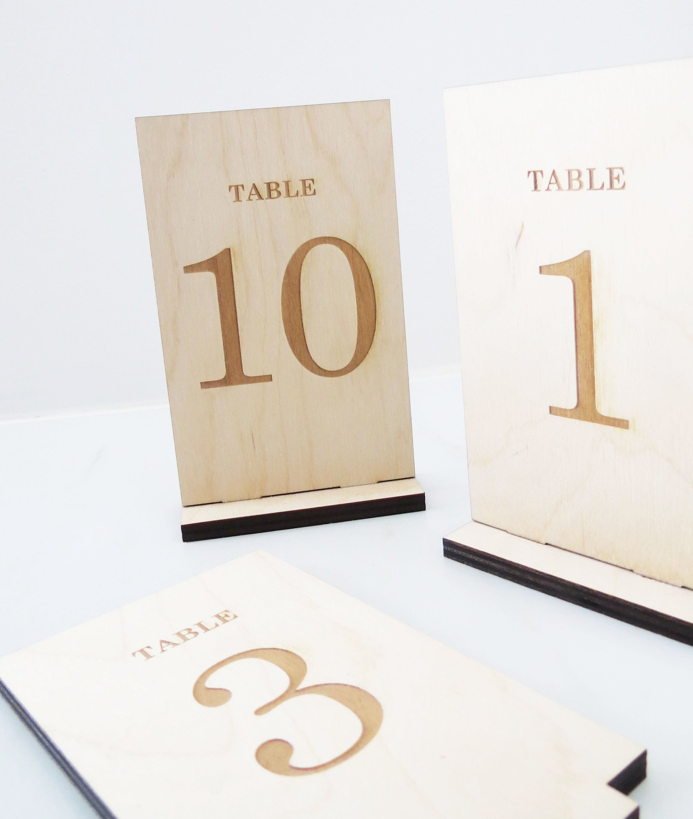 3 x 5 - Custom Table Numbers - Baltic Birch Ply
