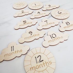 Baby Monthly Milestones - Clouds