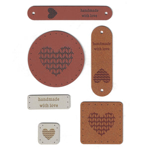 knit stitch heart - assorted set of tags
