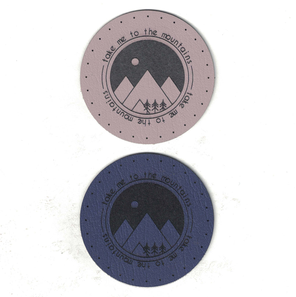 take me to the mountains - 2 Inch Round Faux Leather Patch