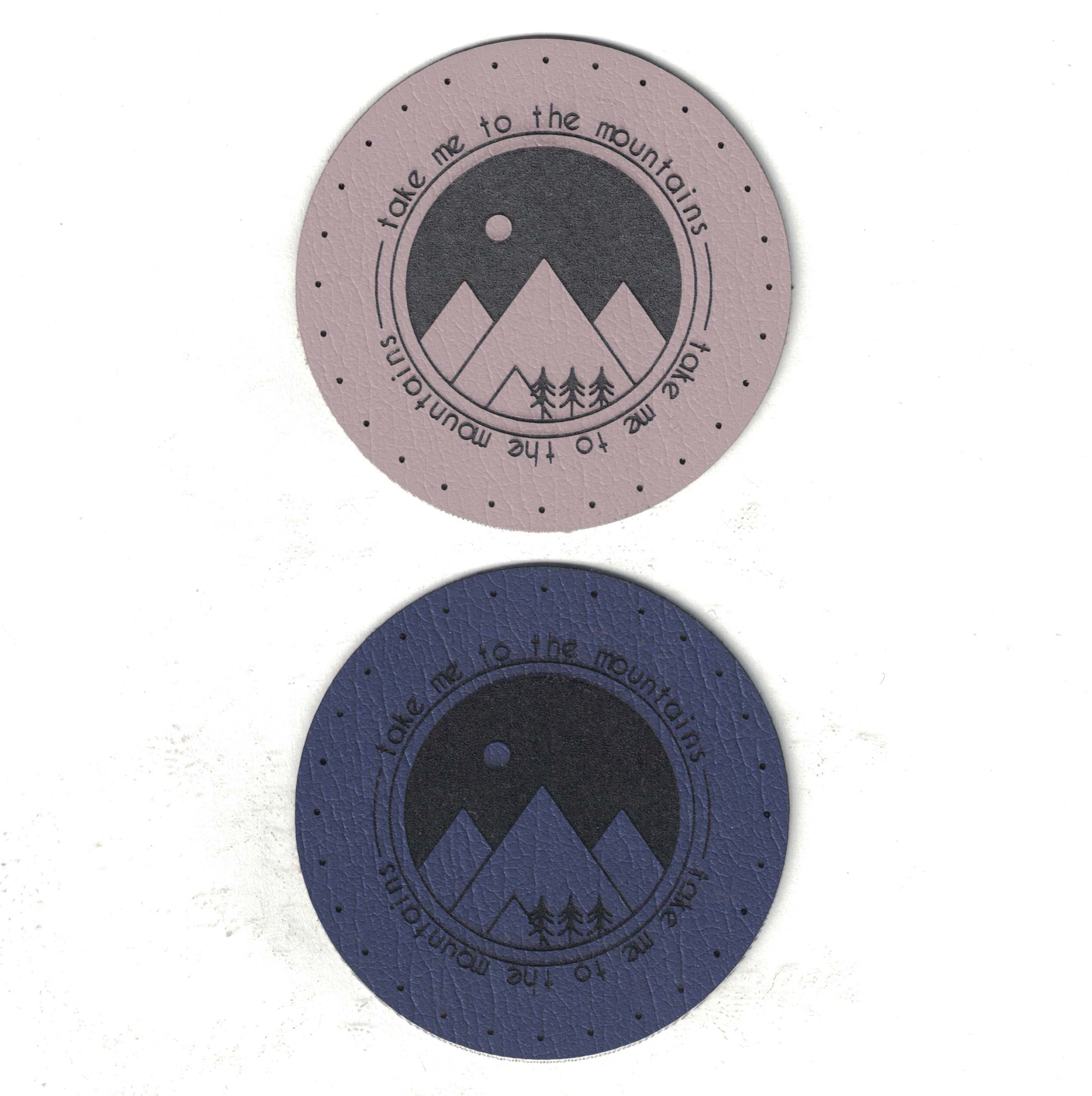 take me to the mountains - 2 Inch Round Faux Leather Patch