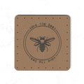 save the bees - 1.75 Inch Square Faux Leather Patch