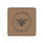 save the bees - 1.75 Inch Square Faux Leather Patch