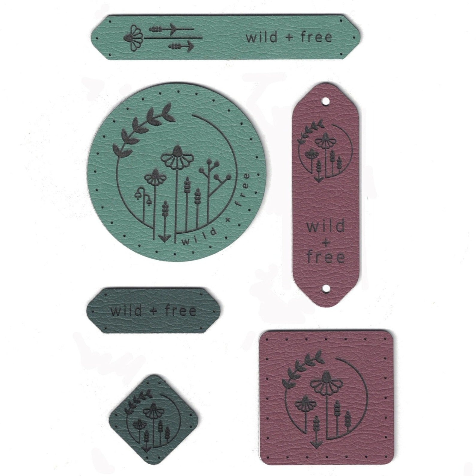 wild + free - assorted set of tags