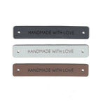 HANDMADE WITH LOVE - 0.5 x 3 Inch Faux Leather - Rivet Style
