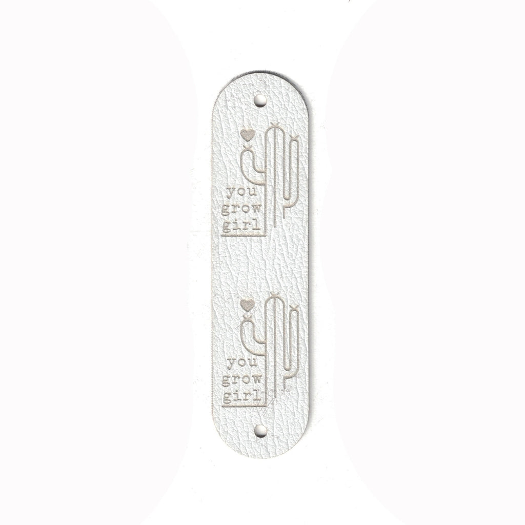 you grow girl - 0.75 x 3 Inch Faux Leather - Rivet Style