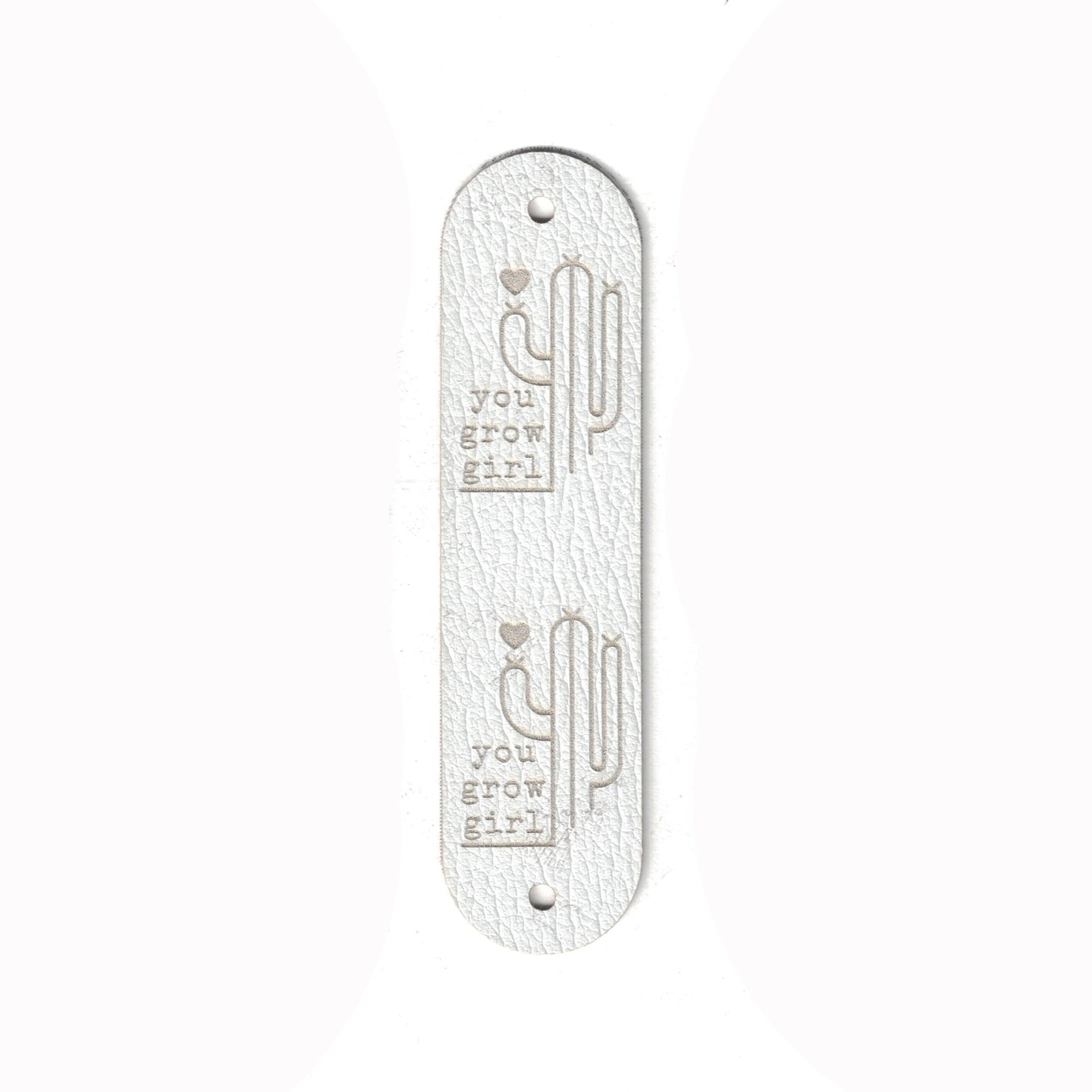you grow girl - 0.75 x 3 Inch Faux Leather - Rivet Style