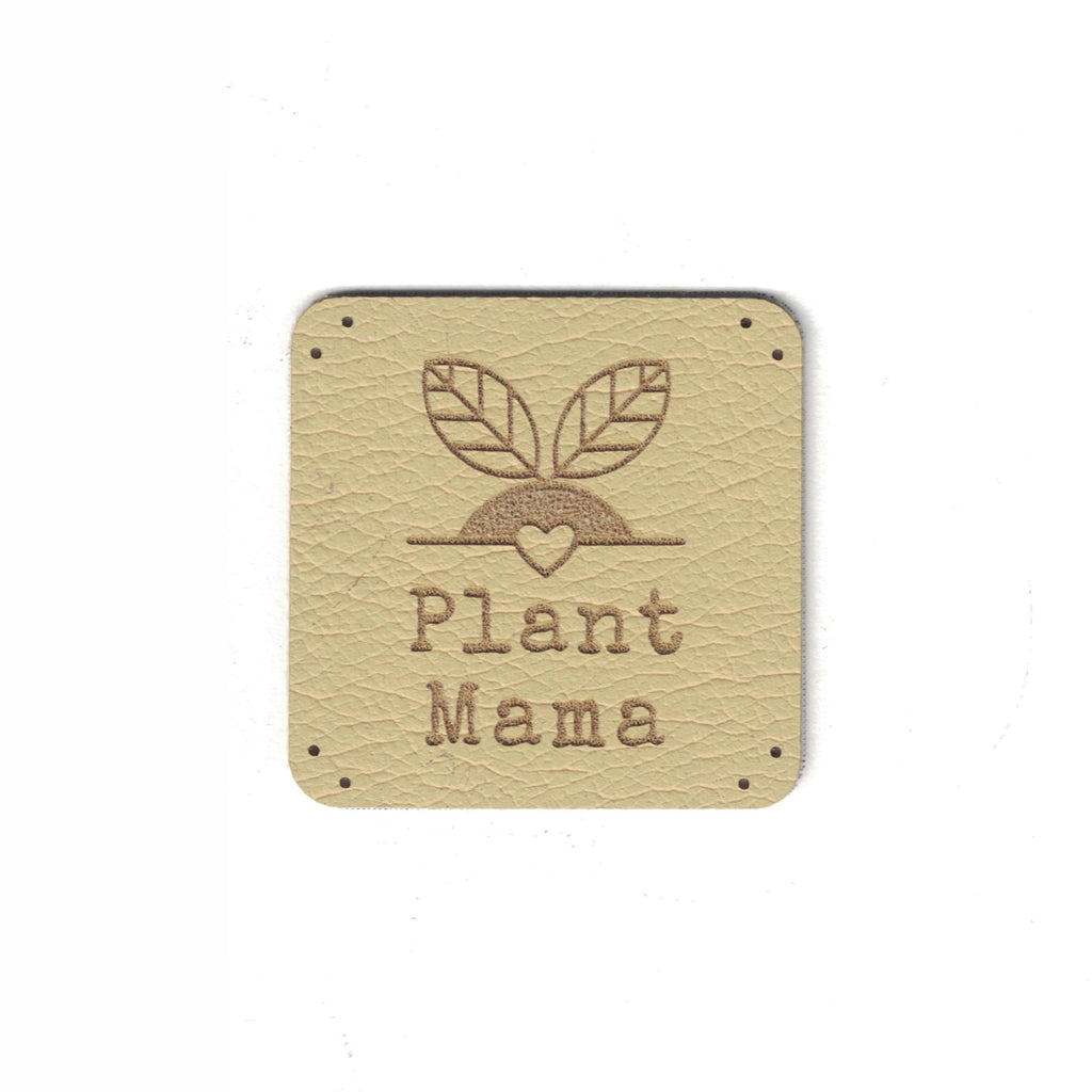 Plant Mama - 1.25 Inch Square Faux Leather Patch