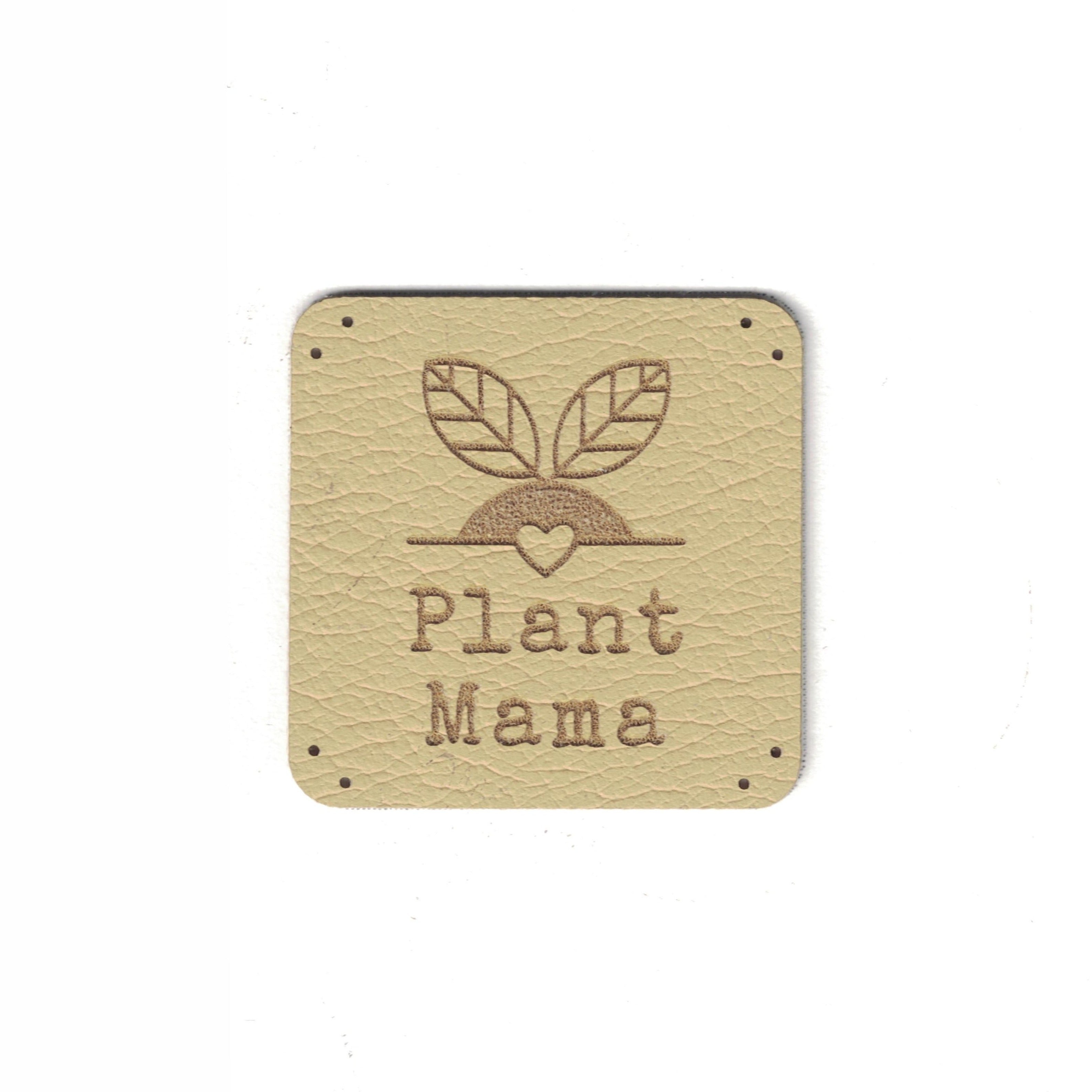 Plant Mama - 1.25 Inch Square Faux Leather Patch
