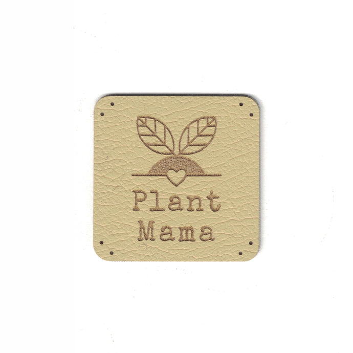 Plant Mama - 1.25 Inch Square Faux Leather Patch