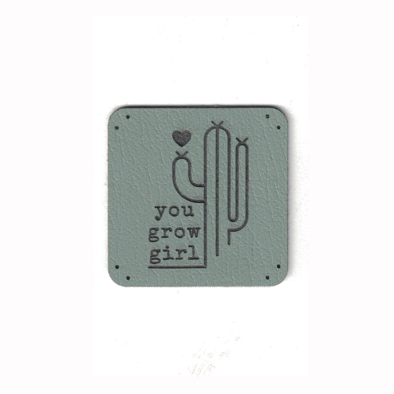 you grow girl - 1.25 Inch Square Faux Leather Patch