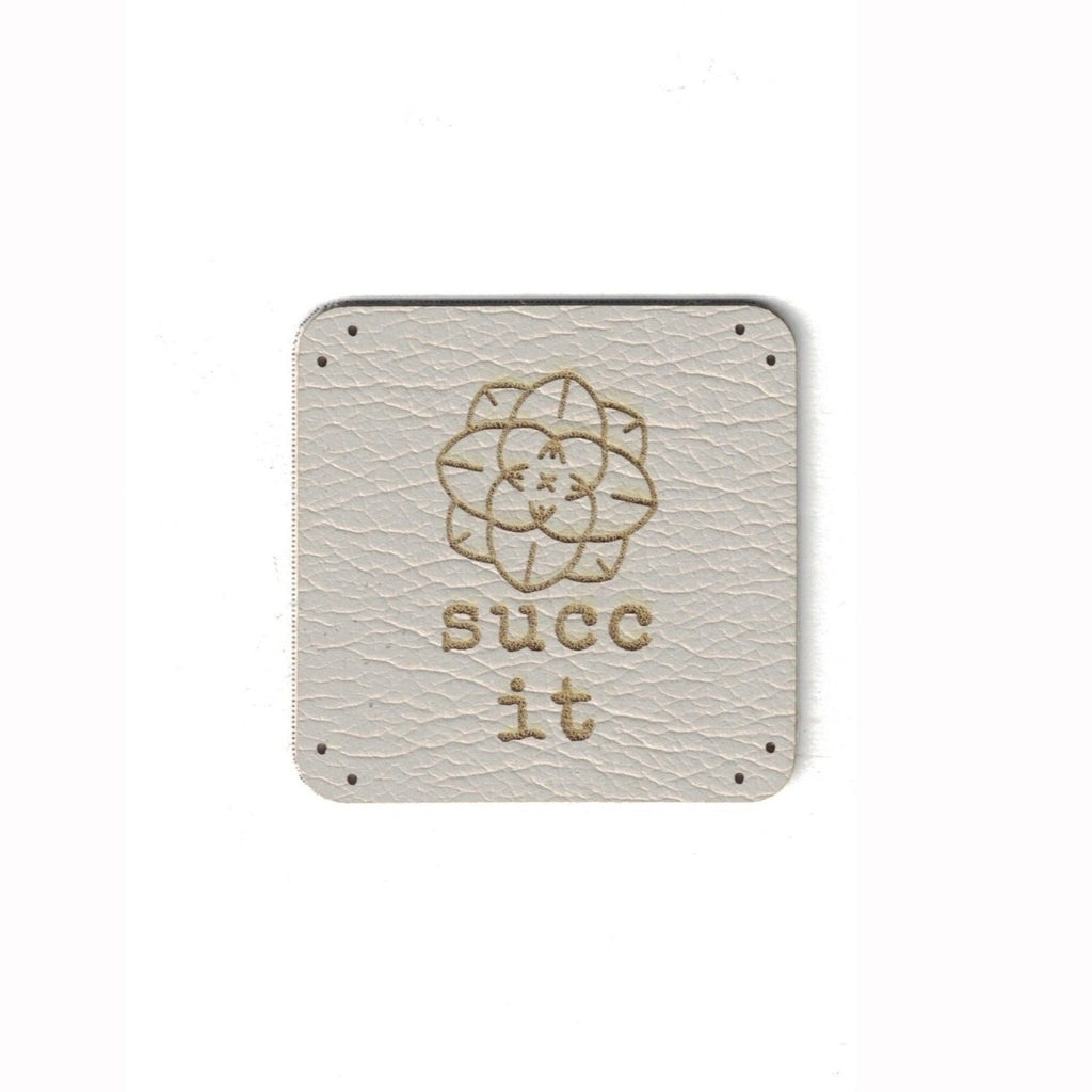 succ it - 1.25 Inch Square Faux Leather Patch
