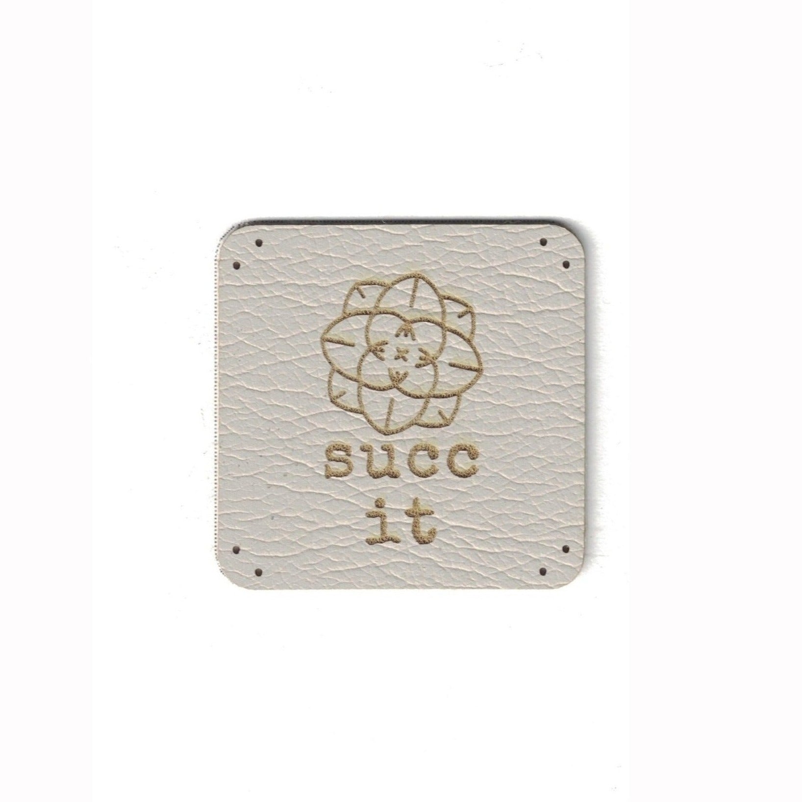 succ it - 1.25 Inch Square Faux Leather Patch