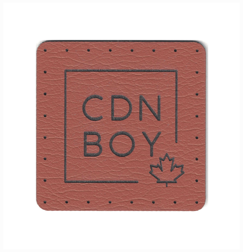 CDN BOY - 1.75 Inch Square Faux Leather Patch
