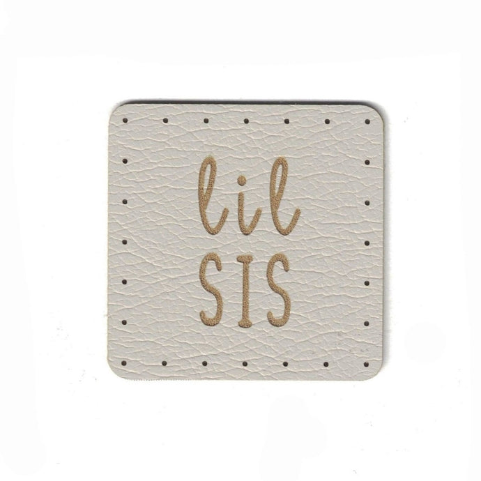 lil sis - 1.5 Inch Square Faux Leather Patch