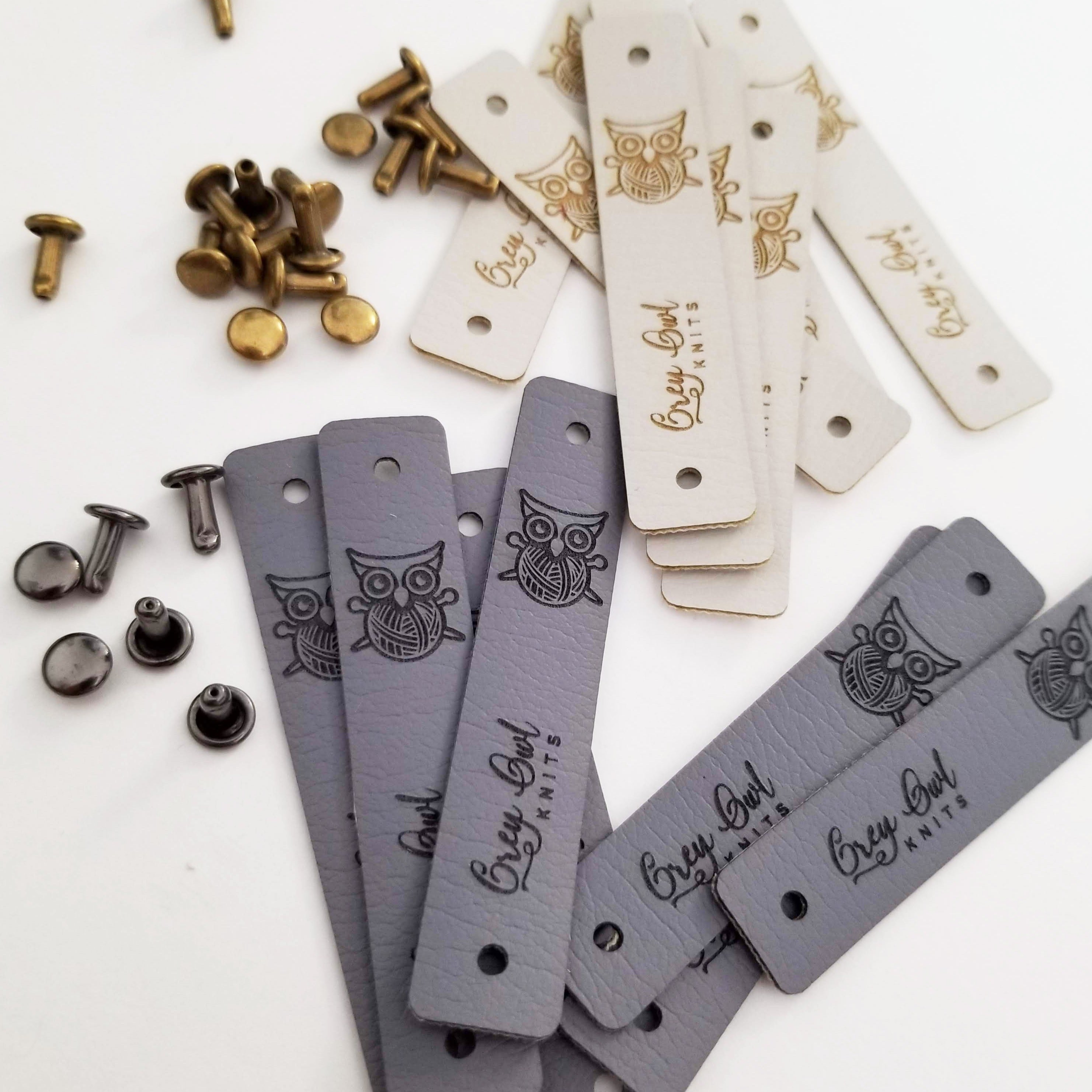 0.5 x 3 Inch - Custom Tags - Fold Over - Rivet Style