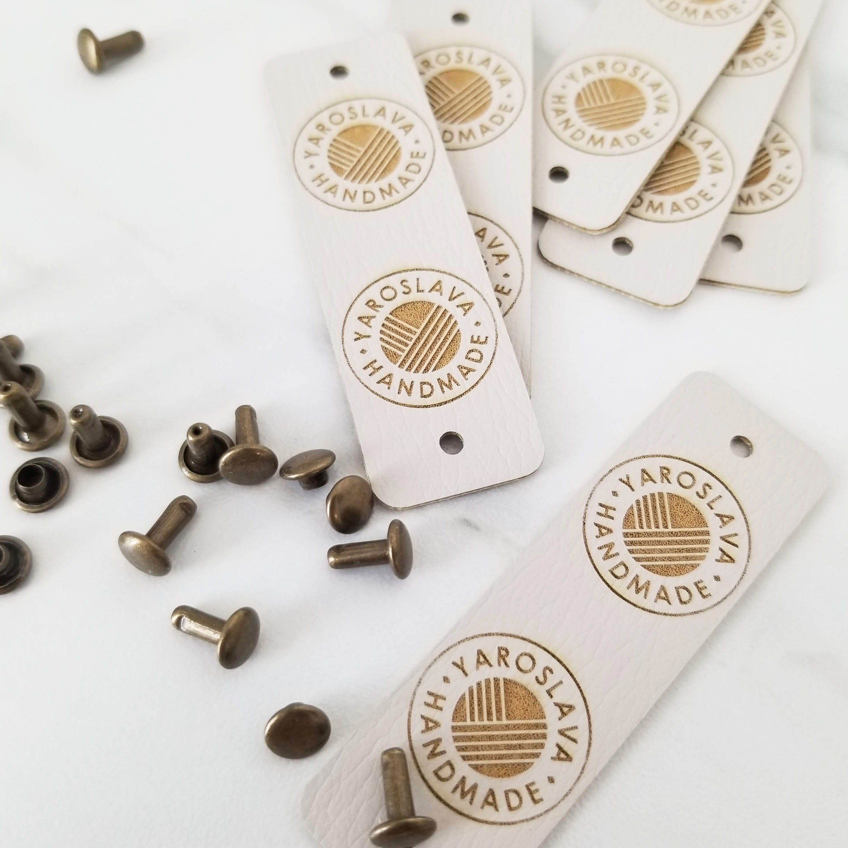 0.75 x 2.5 Inch - Custom Tags - Fold Over - Rivet Style