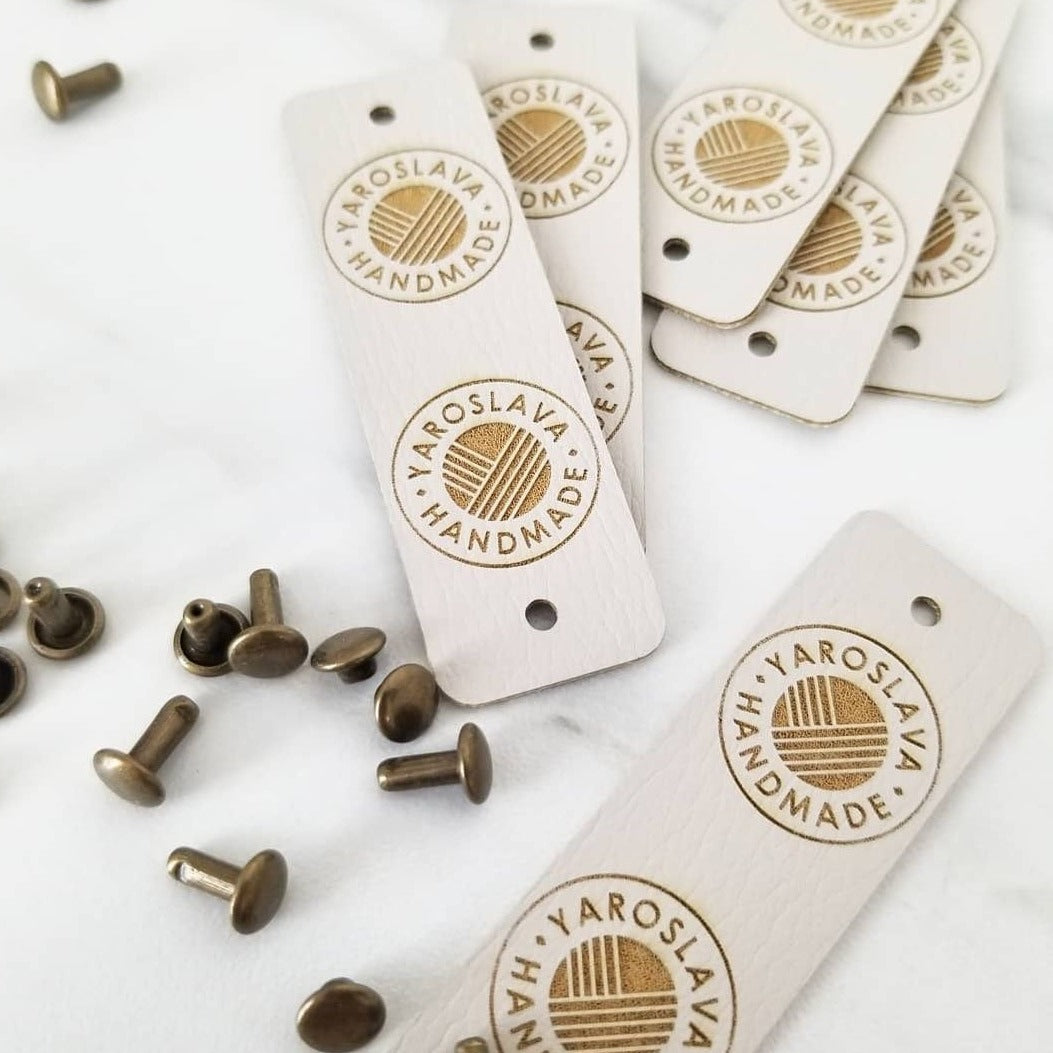 0.75 x 2.5 Inch - Custom Tags - Fold Over - Rivet Style