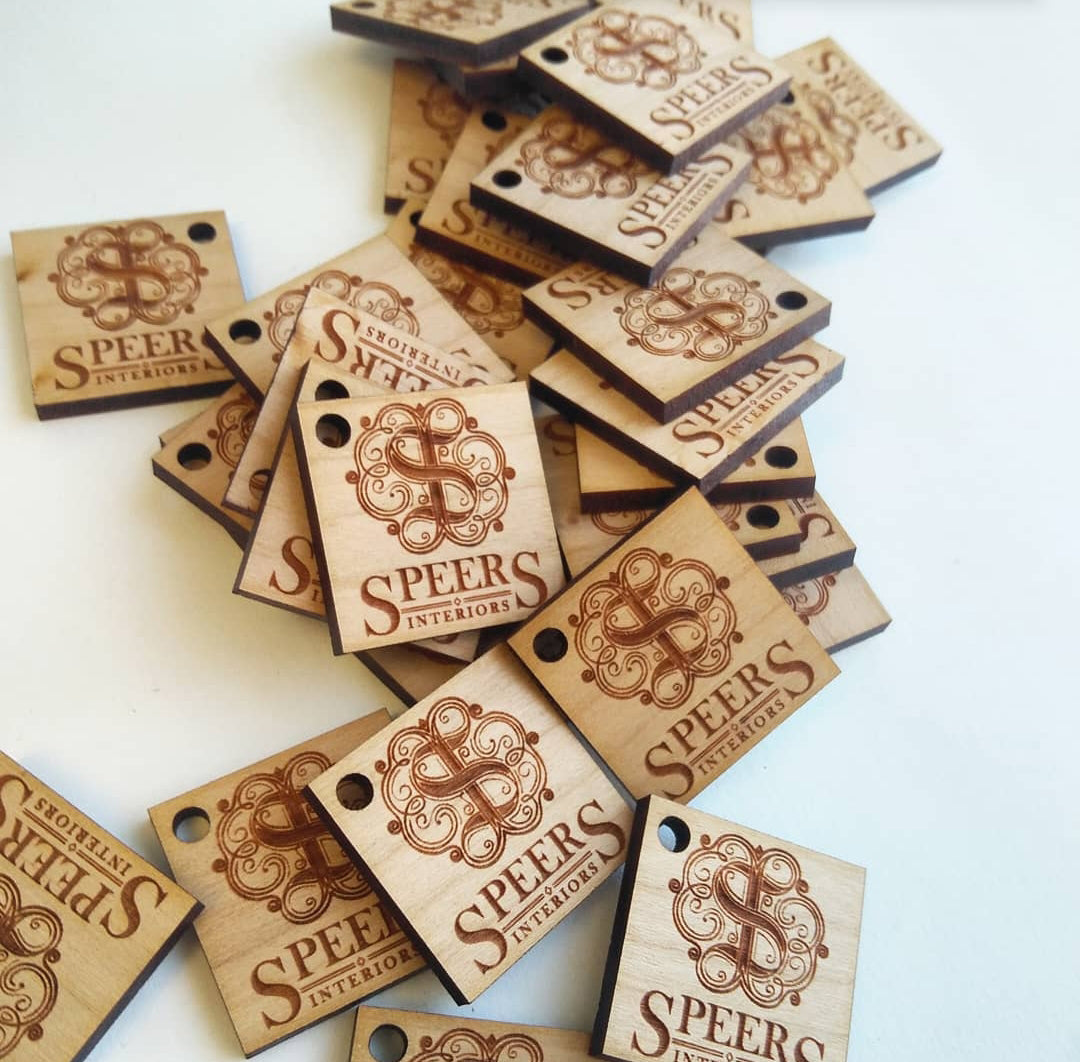 1 x 1 Inch - Custom Tags