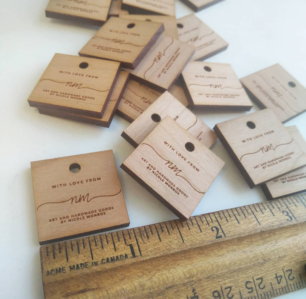 1 x 1 Inch - Custom Tags