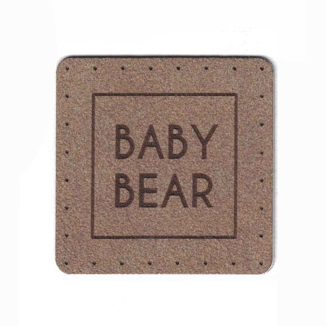 BABY BEAR - 1.75 Inch Faux Suede Patch