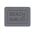 BEACH BUM  - 1.5 x 2 Inch Faux Leather Patch