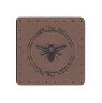 save the bees - 1.75 Inch Square Faux Leather Patch