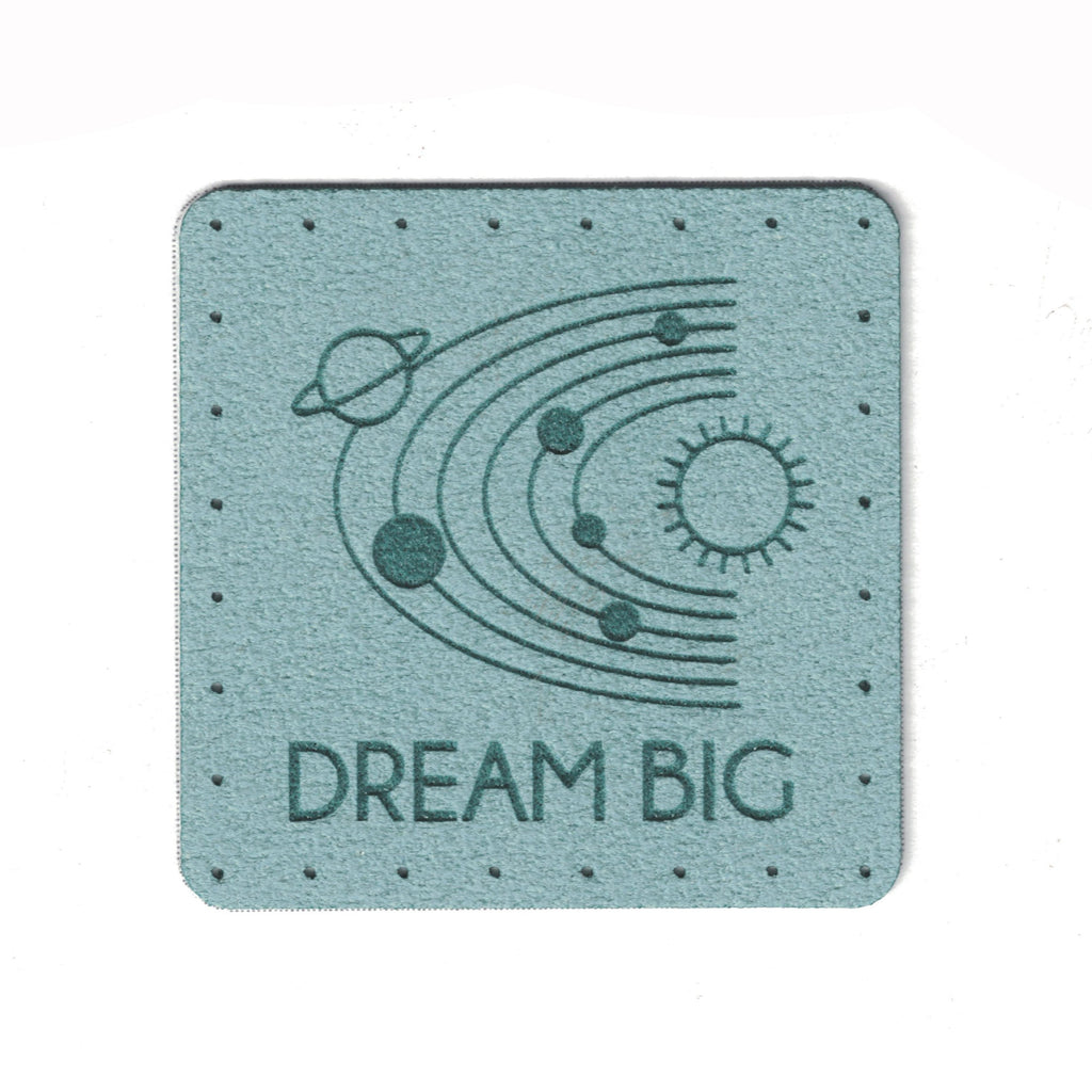 DREAM BIG - 1.75 Inch Faux Suede Patch