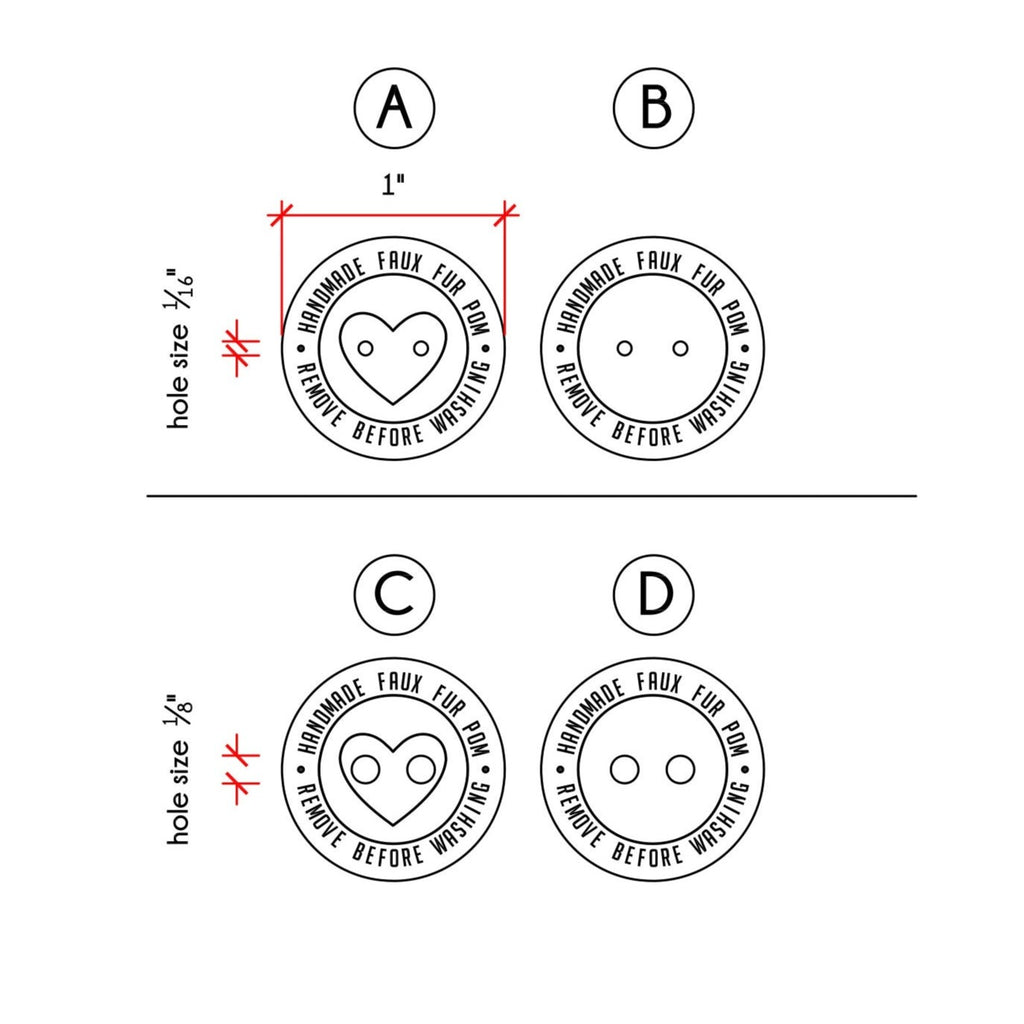 1 x 1 Inch - PomPom Buttons