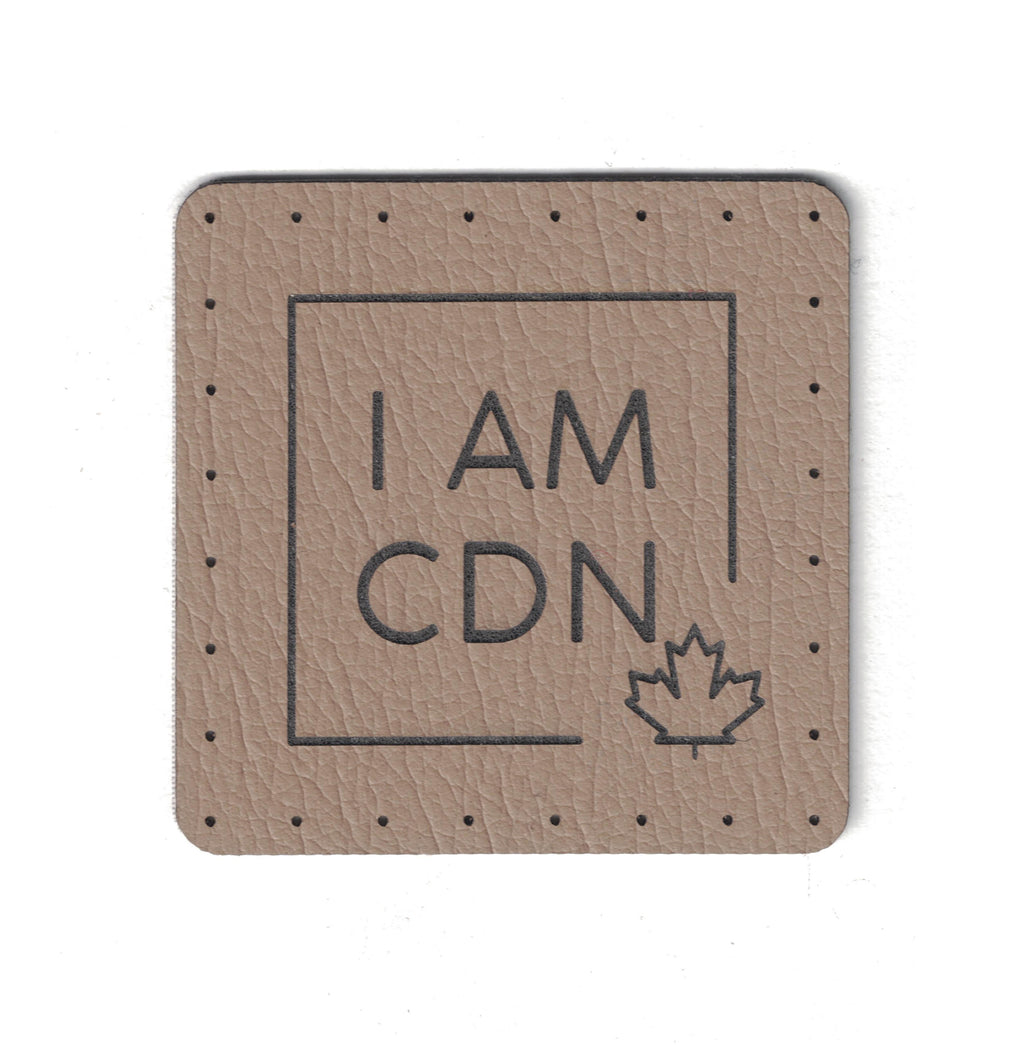 I AM CDN - 1.75 Inch Square Faux Leather Patch