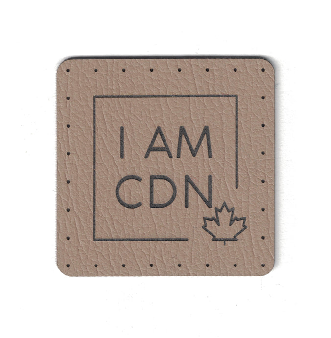 I AM CDN - 1.75 Inch Square Faux Leather Patch