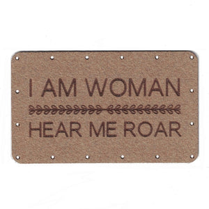 I AM WOMAN - 2.5 x 1.5 Inch Faux Suede Patch