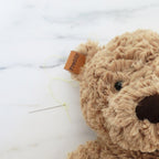 CUSTOM - stuffed animal name tag - 0.75 x 2 Inch Faux Leather