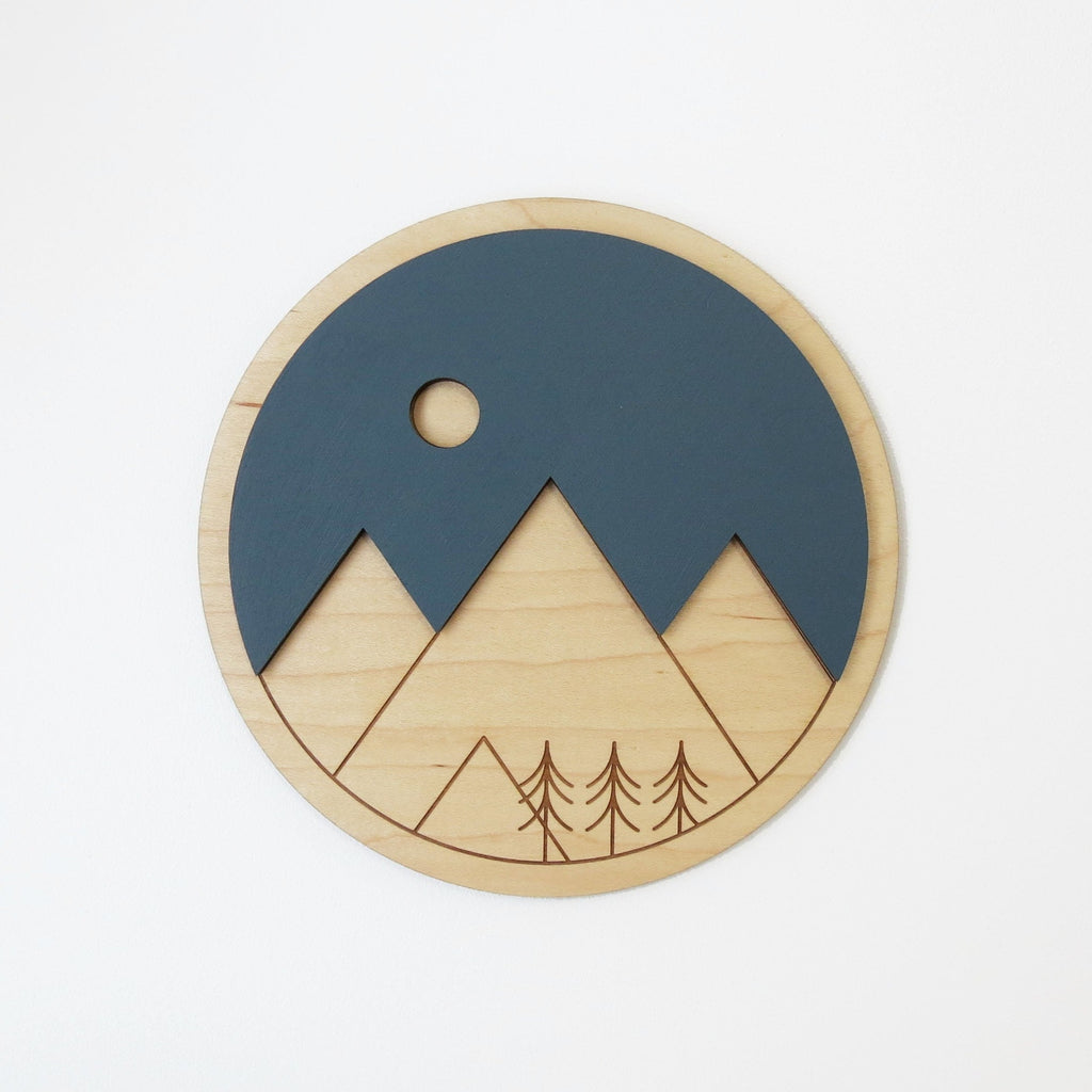 Wall Art - Mountains Maple - 8"