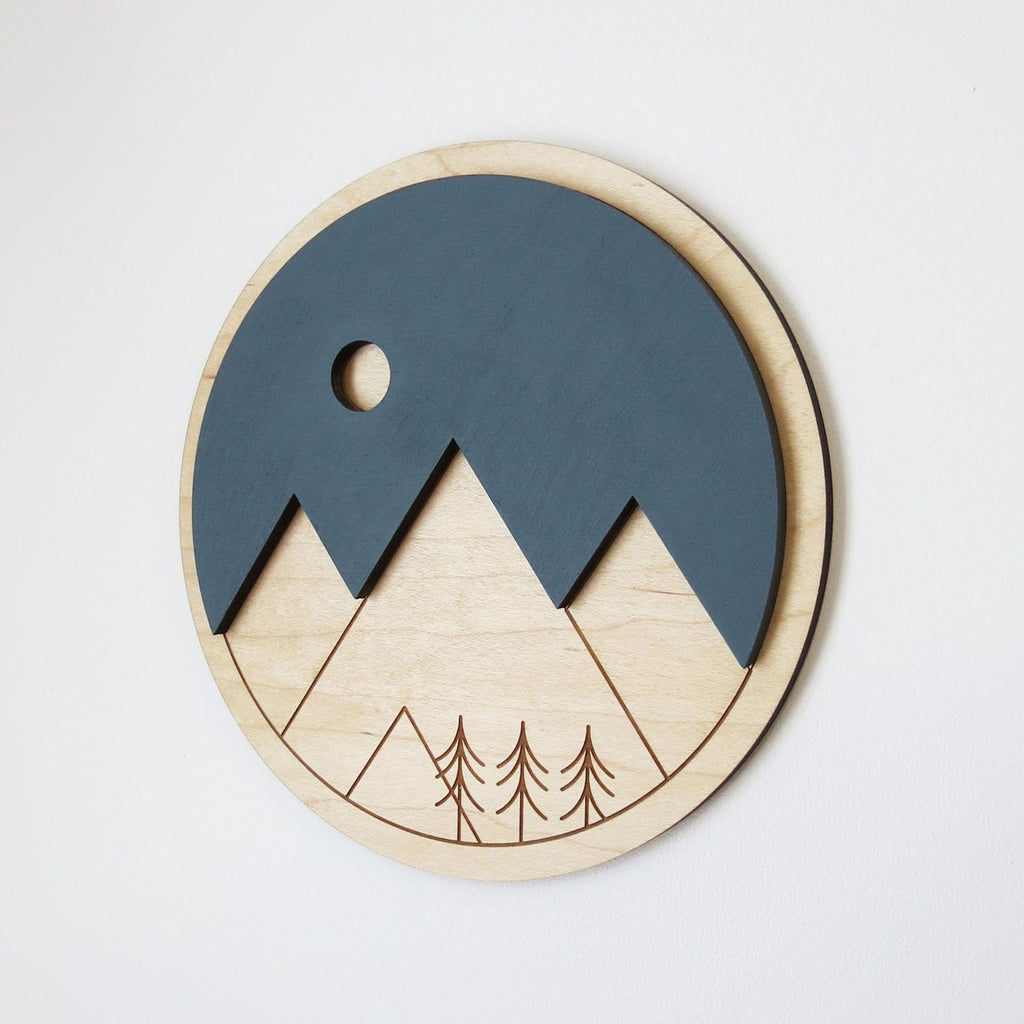 Wall Art - Mountains Maple - 8"