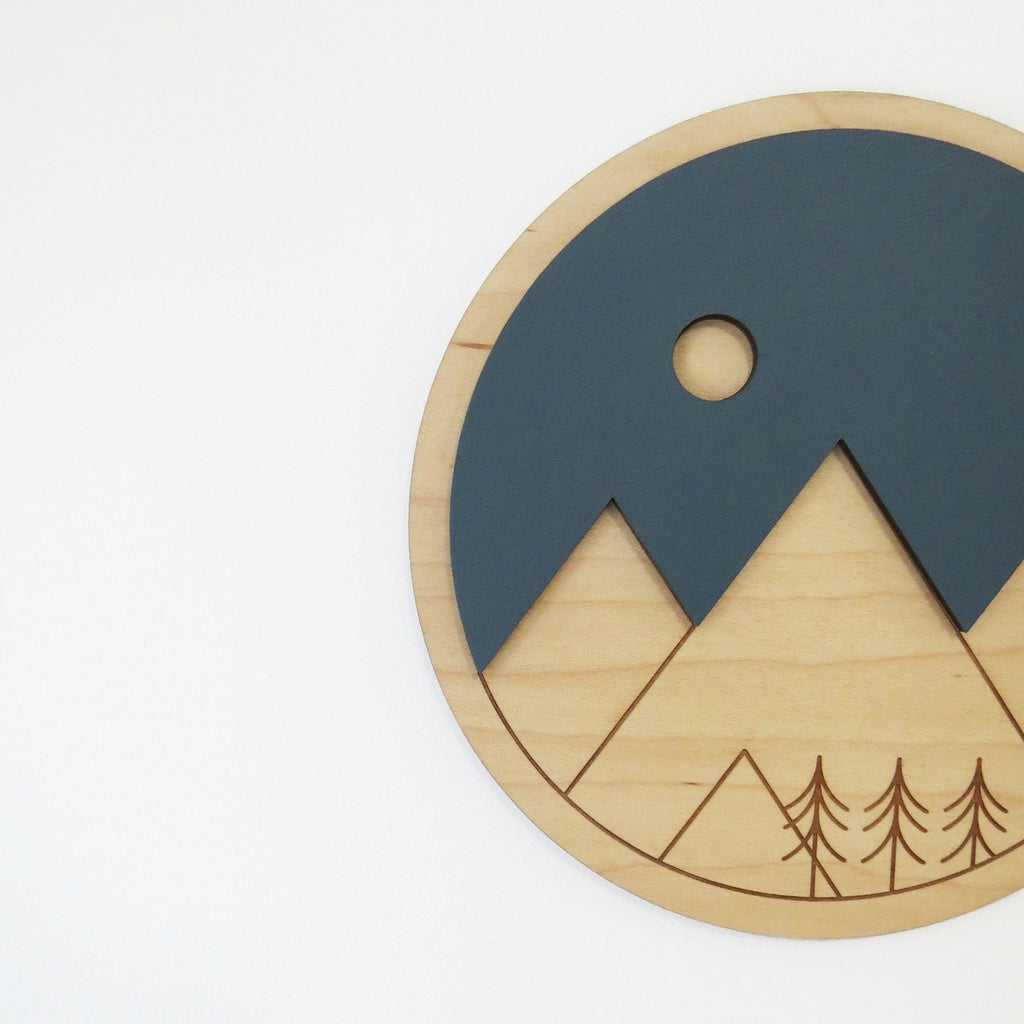 Wall Art - Mountains Maple - 8"