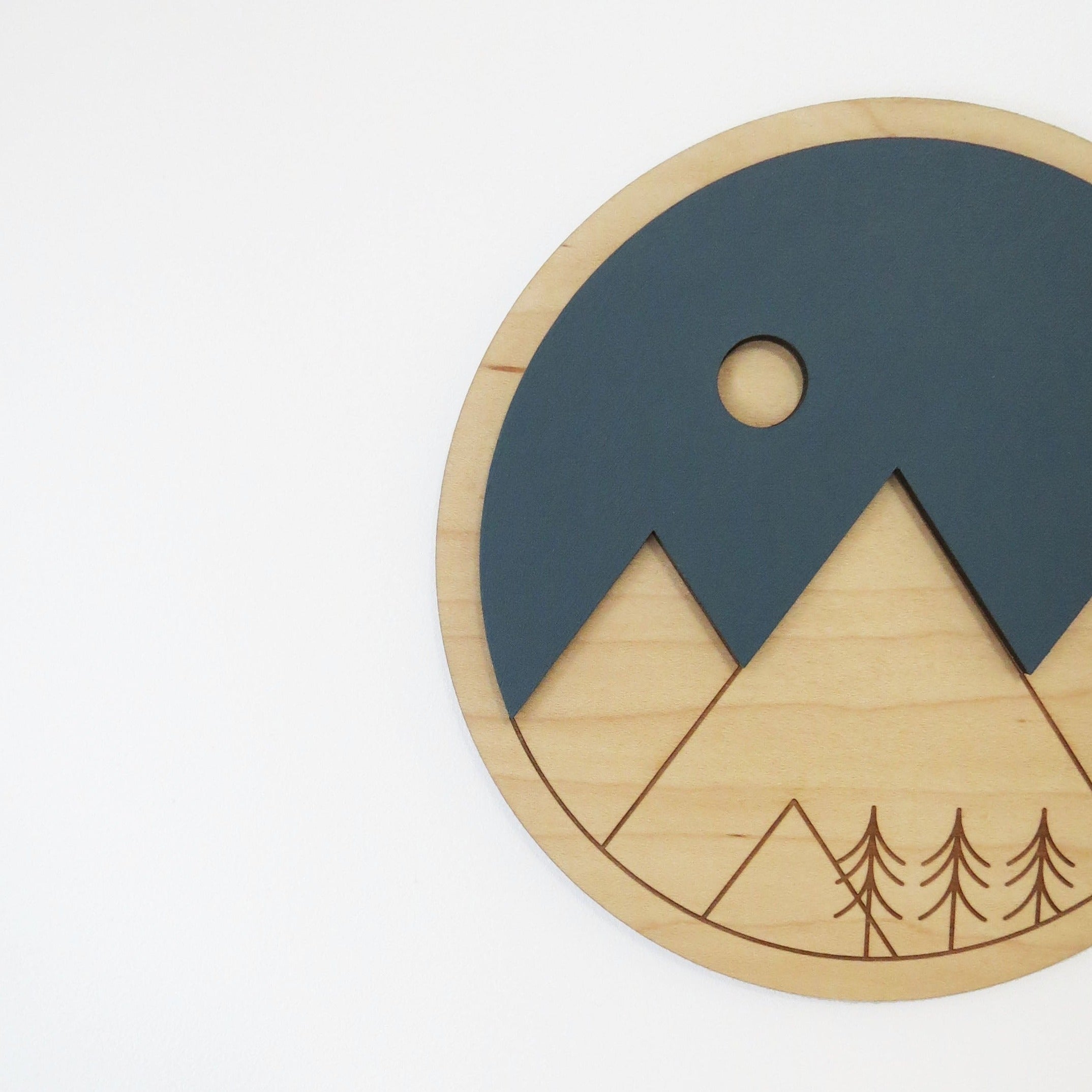 Wall Art - Mountains Maple - 8"