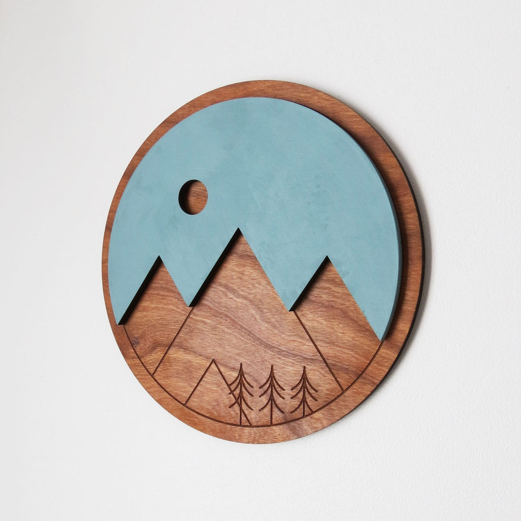 Wall Art - Mountains Cherry - 8"