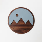 Wall Art - Mountains Walnut - 8"