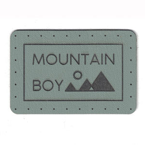 MOUNTAIN BOY  - 1.5 x 2.25 Inch Faux Leather Patch