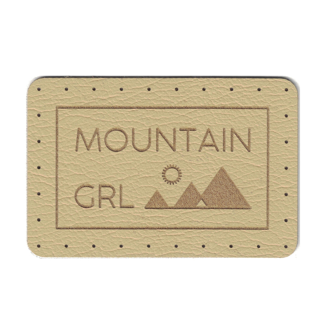 MOUNTAIN GIRL  - 1.5 x 2.25 Inch Faux Leather Patch